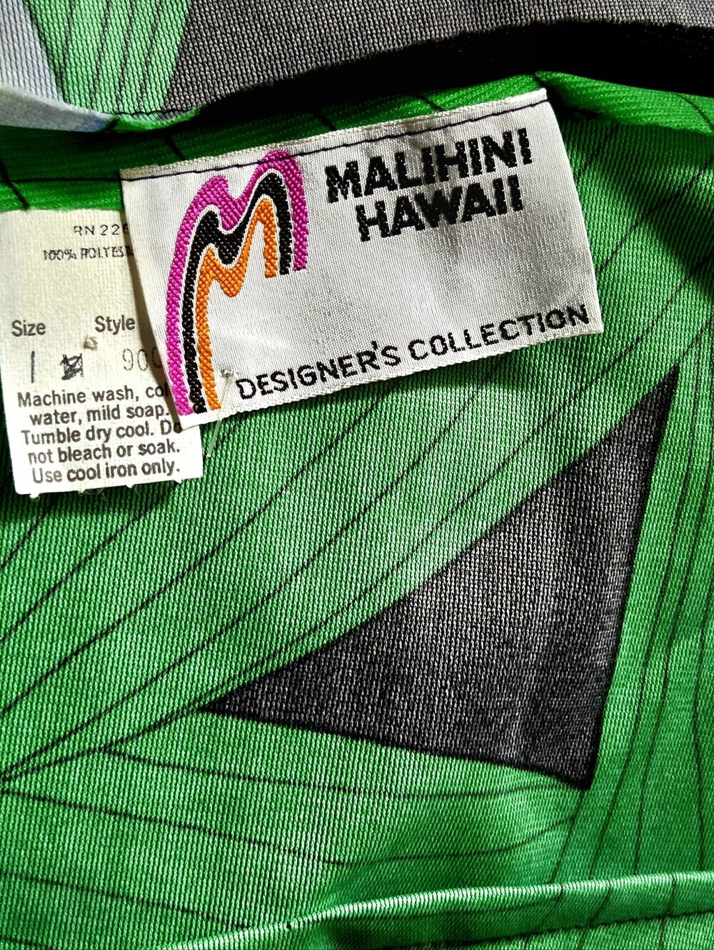 Vtg 60-70s Malihini Hawaii Vrap Dress Emerald Green - Picture 2 of 7